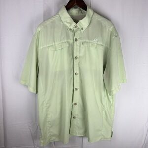 Mojo Sportswear Mens XL Vented Button Shirt Short Sleeve Green‎